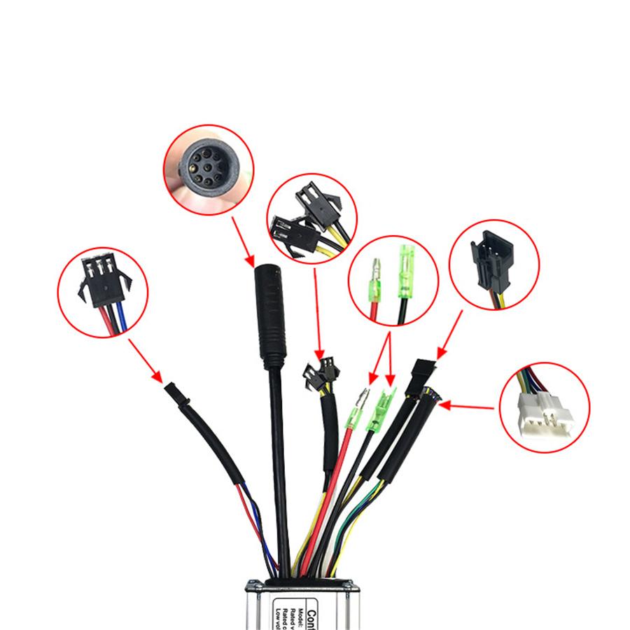 Контроллер 48В 36В 15А для бесщеточного двигателя 250Вт 350Вт Электровелосипед Электрический велосипед