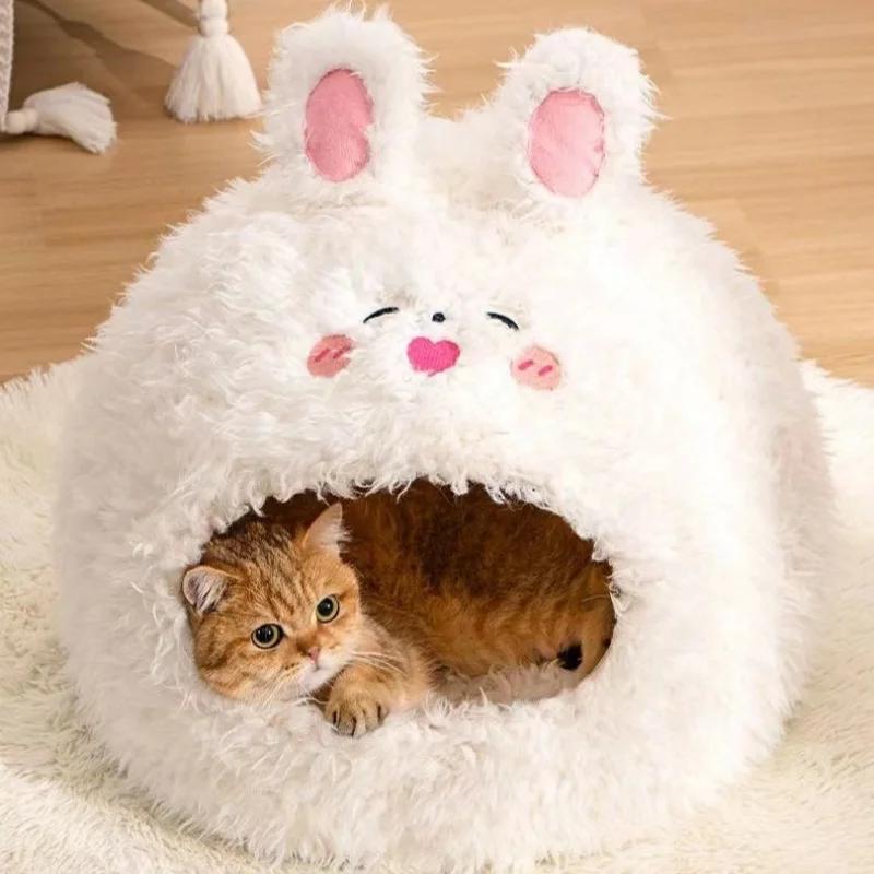 Теплая кошачья кровать, домик для питомца, пещера для котят, подушка для кошки, теплая спальная корзина для собак, палатка, коврик для маленьких собак, принадлежности, кровать для кошек