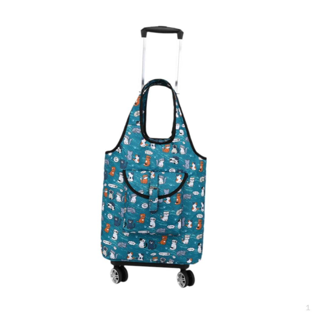 Складная тележка для покупок, продуктовая тележка-сумка на колесиках, ручная, для улицы