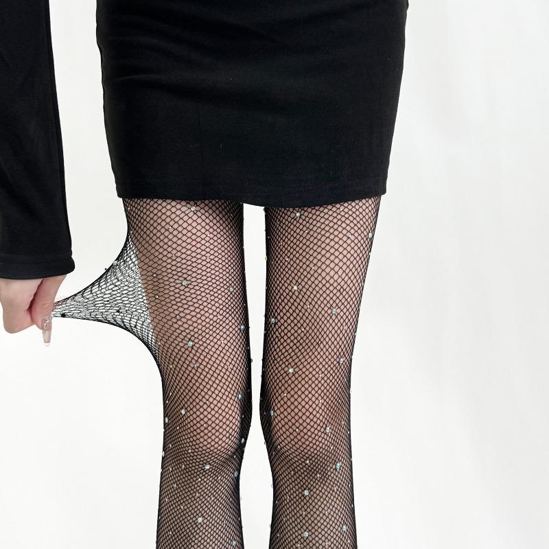 Рыболовные чулки с каплями воды в мечтательном фиолетовом цвете с вырезами в виде бриллиантов и прозрачные сексуальные шелковые чулки с мерцающими бриллиантами для красивого ансамбля ног