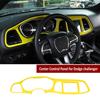 Желтая накладка на центральную панель приборов, комплект накладок для Dodge Challenger 2015+