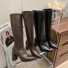 Fashion Women Shoes 2025 Autumn Winter Knee High Boots Fashion Knight Long Boots for Women Square High Heels Shoes for Women Botas Mujer