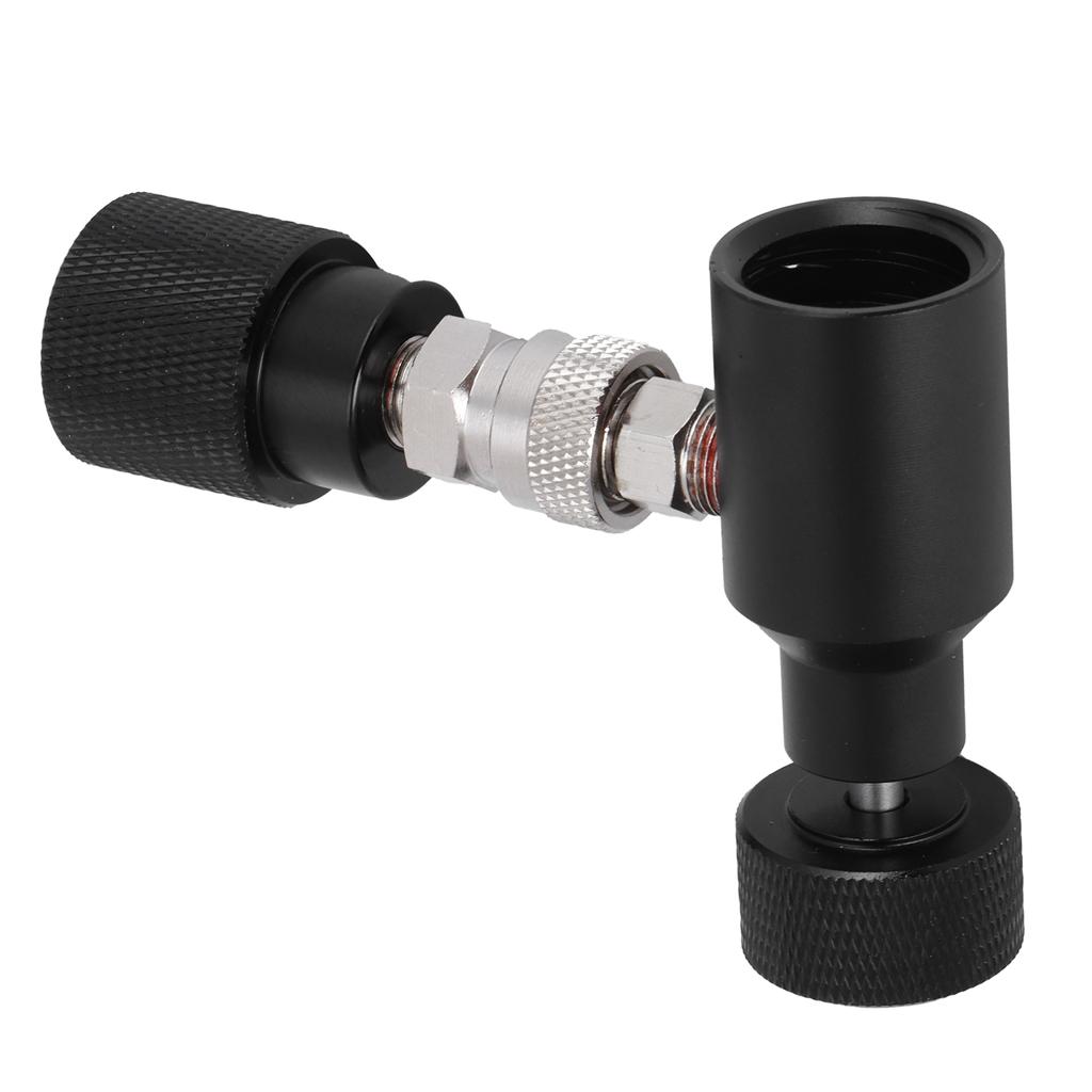 CO2 Refill Adapter Aluminum Cylinder Connector ASA with G1/2-14 Soda Accessory Black
