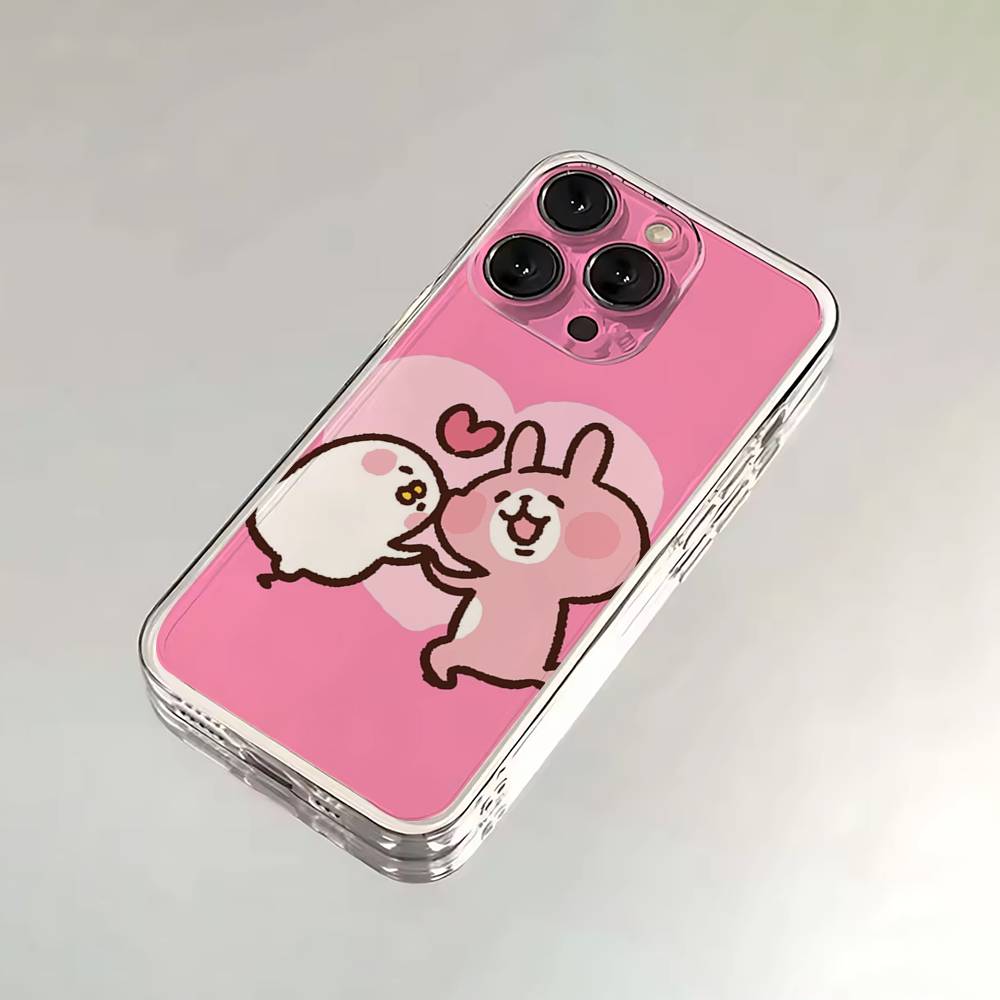 K-Kanahei Pink Bunny Phone Case For iPhone 16,15,14,13,12,11,17 Pro,Max,Plus,X,XS,XR,SE,Mini Transparent Soft Cover