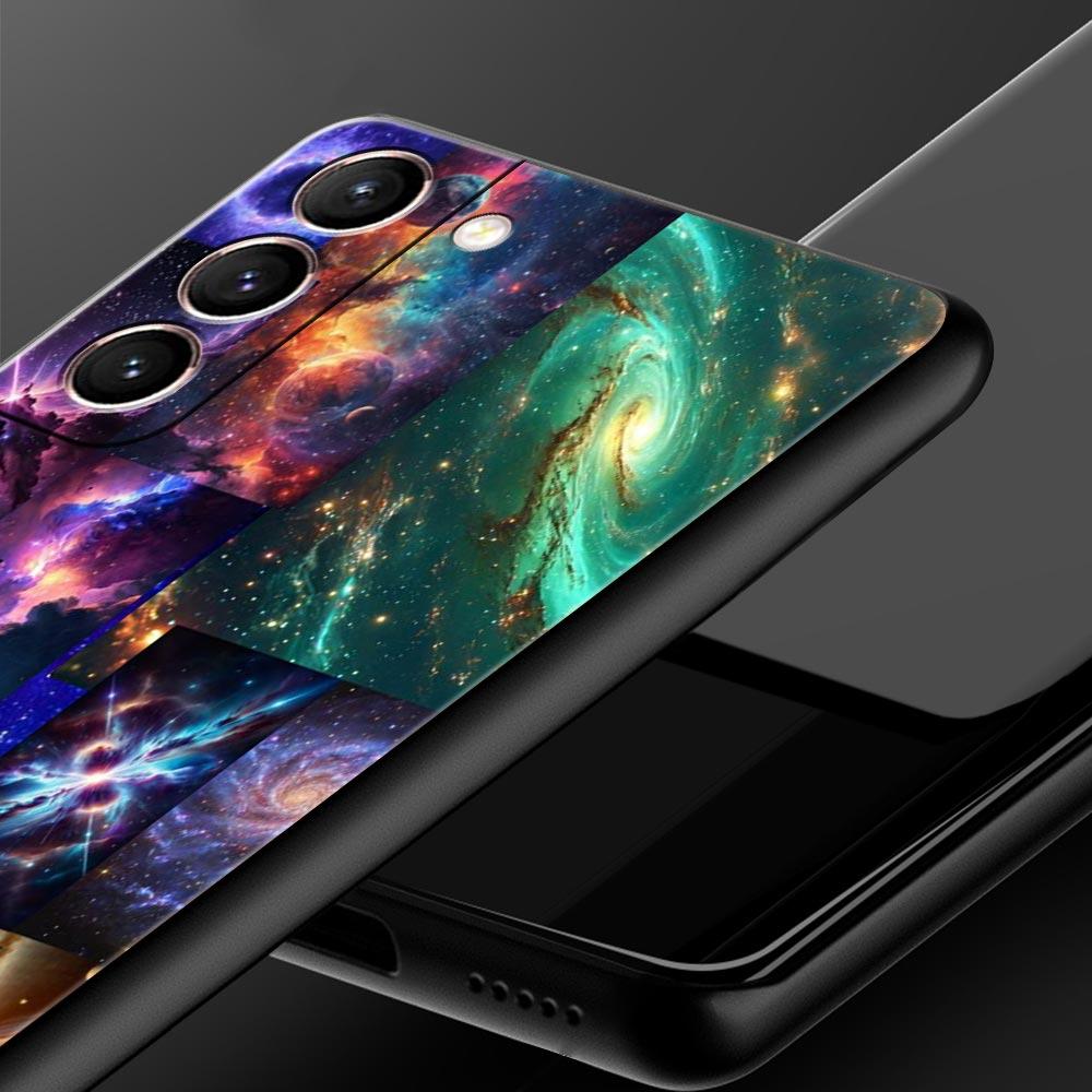 Universe Starry Sky Moon Phone Case Cover for Samsung Galaxy S25 S24 S23 S22 S20 S21 FE Ultra S25Edge S10 Plus 5G Soft TPU Shell