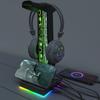 RGB Держатель для наушников с портами USB Type-C, аудиопортом 3,5 мм, подставка для наушников для ТВ, рабочего стола, геймеров, игрового ПК, аксессуары для стола