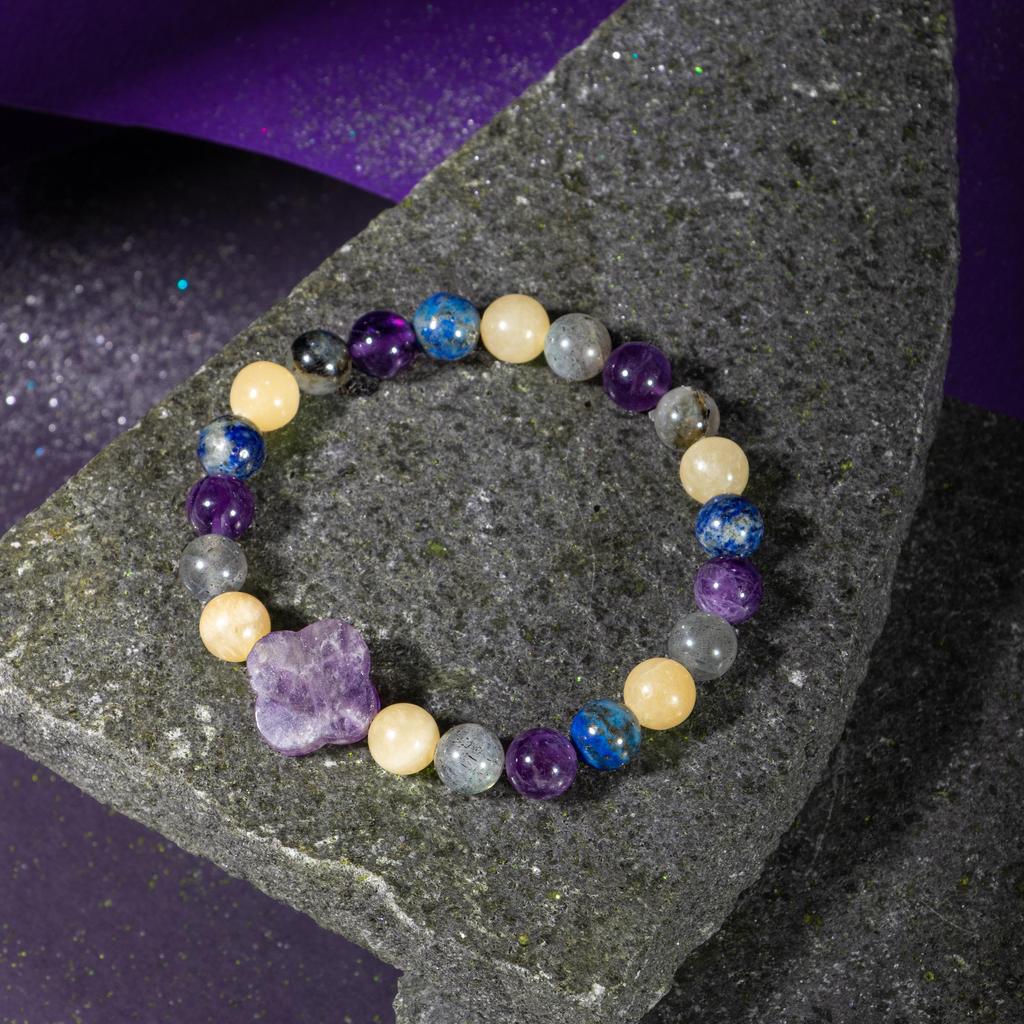 Браслет Стрелец Аметист, Кальцит, Лабрадорит, Лазурит