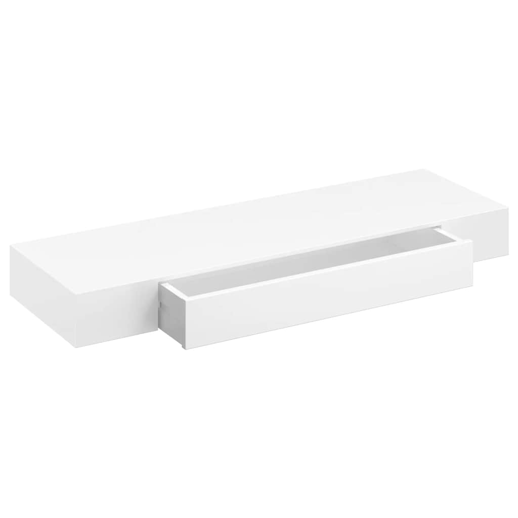 Wall Mounted Shelf with Drawers 2 pcs White 80 cm