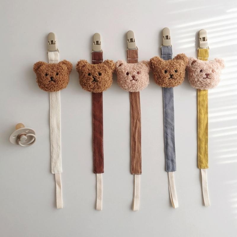 Цепочка для соски, плюшевая подвеска, держатель-клипса для соски, мягкий плюшевый медведь, подвесные украшения для кроватки, аксессуары для детской соски