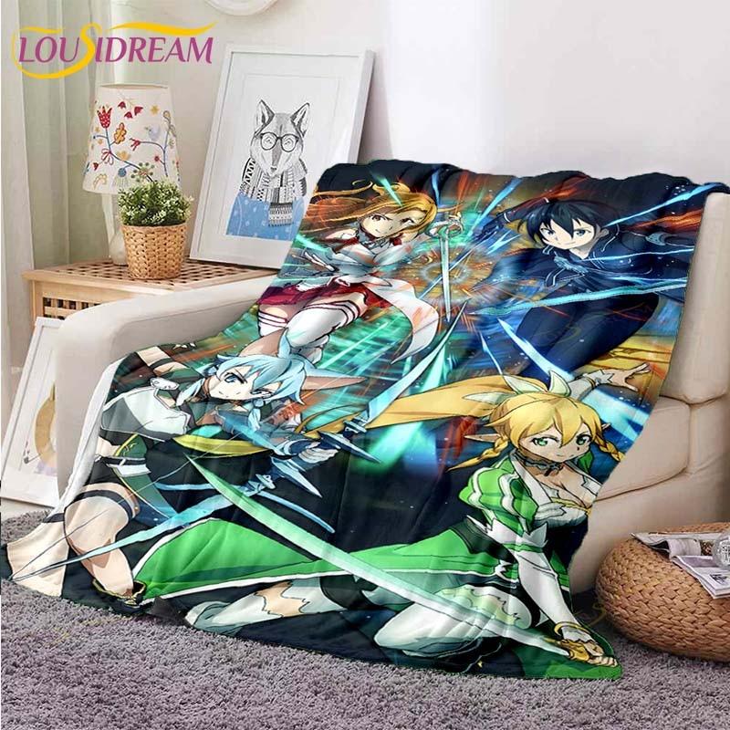 Одеяло Asuna Sword Art Online, одеяло для дивана-кровати, супер мягкое теплое одеяло, флисовое одеяло