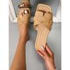 Wearing Instagram Trendy Woven Flat Bottom 36-43 Beach Shoes and Sandals for Women Outside Europe and America In Summer