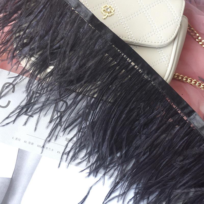 Decorative Feather Cloth Strip 10-15Cm Ostrich Hair Cloth Edge Dress Cuffs Latin Dance Skirt Diy Clothing Accessories
