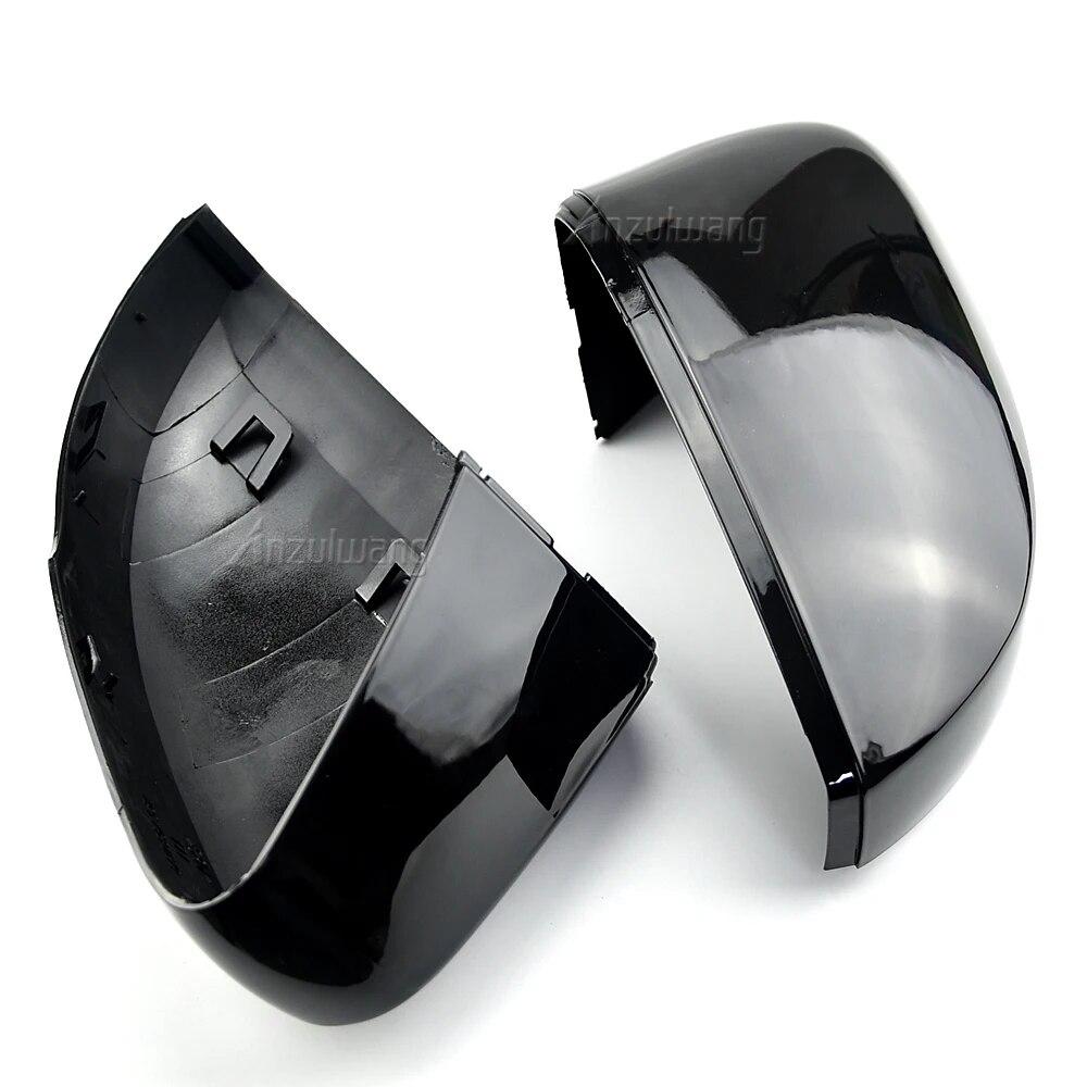 2Pcs For Volkswagen VW Polo MK5 6R 6C ABS Side Rear View Mirror Cover Replacement Shell Trim Black Side Mirror Caps Accessories