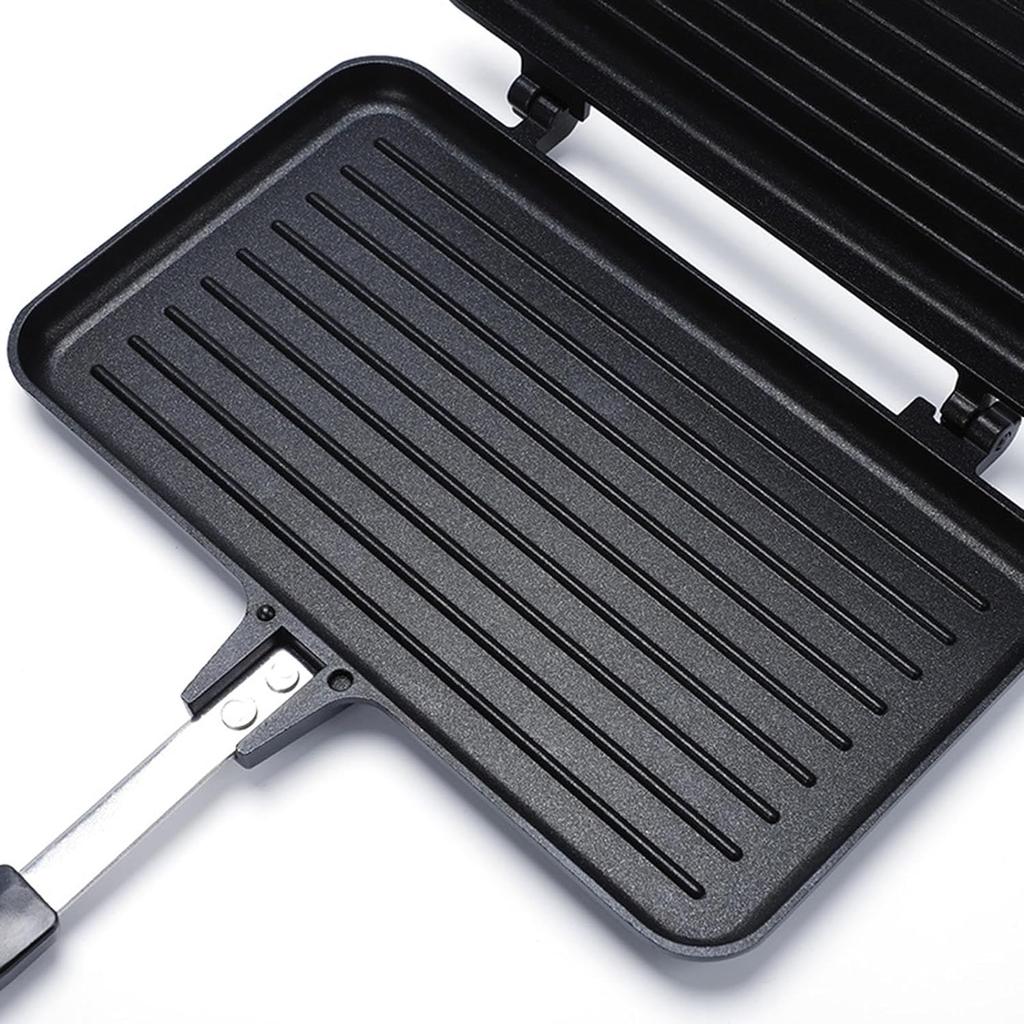 Sandwich Maker, Non-stick Grill Panini Maker Pan with Handle, Stovetop Toasted Aluminum Flip Pan