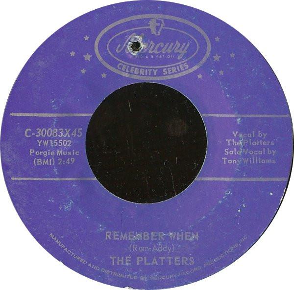 Пластинки 7 дюймов PLATTERS Remember When Love Of A Lifetime C30083X45 Mercury US SoulFunk Б/у