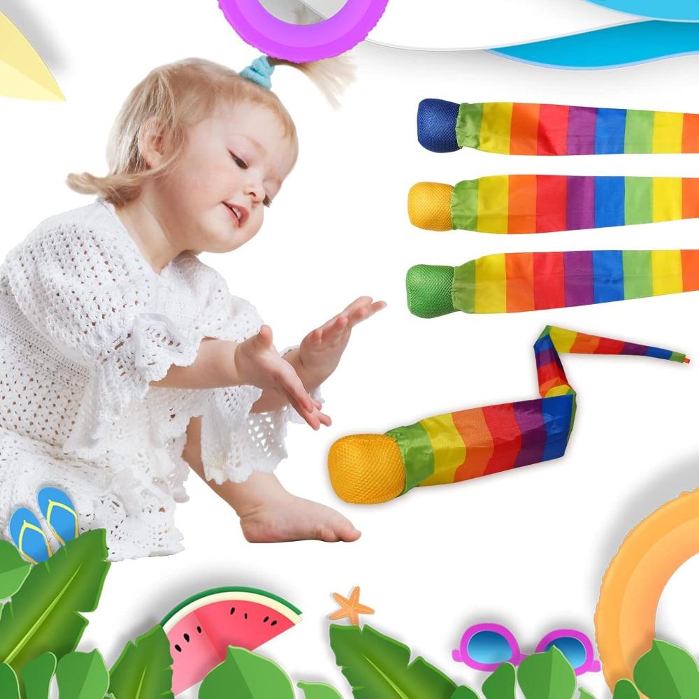 95cm Rainbow Comet Ball Soft Tail Indoor Outdoor Play Ball Throwing Receiving Park Sports Relax Coordination Training Ball