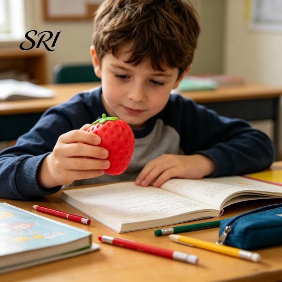 Strawberry Anti-stress Toy 1/2/3Pcs Simulated Squeeze Stress Relief Fake Fruit Fidget Anxiety Reduction Soft Stretchy Sensory Ball Relaxation