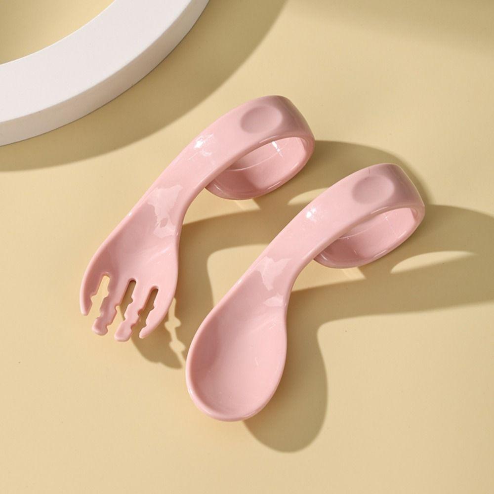 Fork Supplement Tool Children Tableware Elbow Spoon Auxiliary Spoon Baby Spoon Fork Eat Training