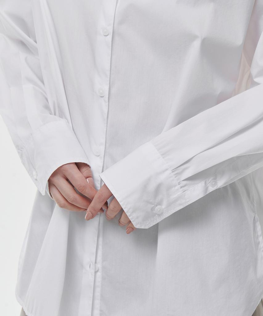 MUSINSA STANDARD WOMAN Women'S Cotton Nylon Oversized Shirt [White]