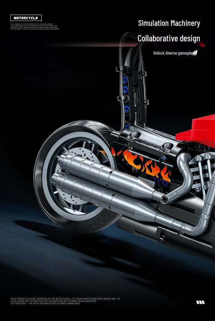 MG09 Модель мотоцикла Harley Строительные блоки для взрослых