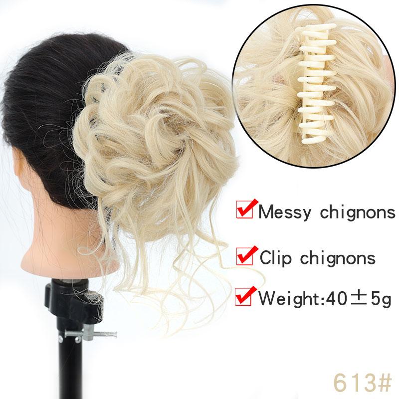 Синтетическая булочка с грязными кудрями, эластичная заколка для волос, кусок парика, женская заколка для волос, черный, коричневый