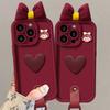 Галстук-бабочка в форме сердца подходит для чехла для телефона Apple 16PRO 15 Creative 14 Силиконовый противоударный XR/XS Женский