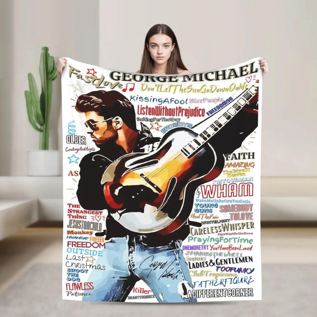 George Michael Blanket Premium Soft Fleece Throw for Winter Cozy Couch Bed Kids and Adult Use Patterned Blanket for Home