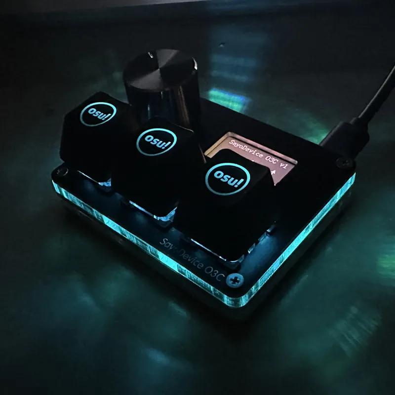 O3C Game Keyboard SayoDevice OSU O3C Rapid Trigger Hall Switches Magnetic Pink Switches Keyboard Knob Screen Copy Paste Shotcut