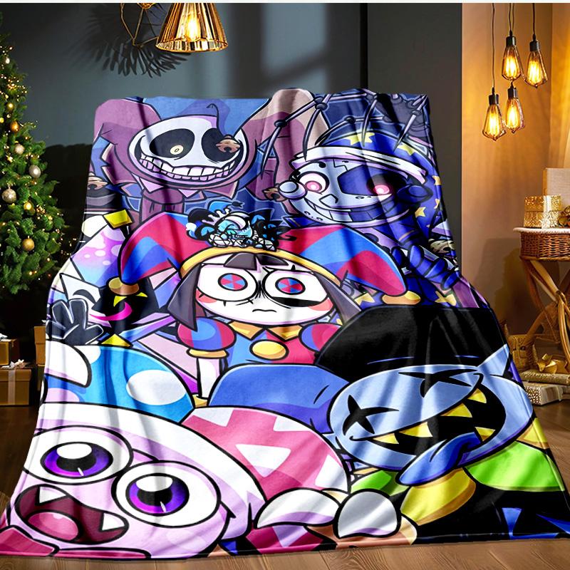 Digital Circus Adventure Blanket Flannel Throw for Sofa, Indoor, Camping, Living Room, Office, Chair, And Bed Soft Birthday Gift