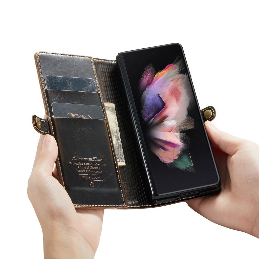 Full Protection Business Leather Case For Samsung Galaxy Z Fold3 Fold 4 Fold4 Fold 3 5g Zfold4 Card Pocket Mobile Phone Cover