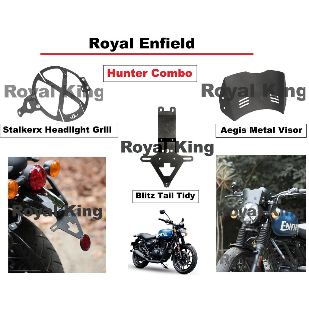 Headlight Grill & Tail "Tidy Combo Pack of 3 Fit For Royal Enfield Hunter 350"