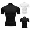 Men Running T-Shirts Summer Basketball Compression Shirts Men's Jersey Sportswear Mens Jogging Quick Dry Mock Neck Fitness Tops