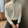 Men's High-End Half Turtleneck Zipper Knit Sweater - Autumn/Winter Fashion Trend, All-Match Casual Long-Sleeve Top