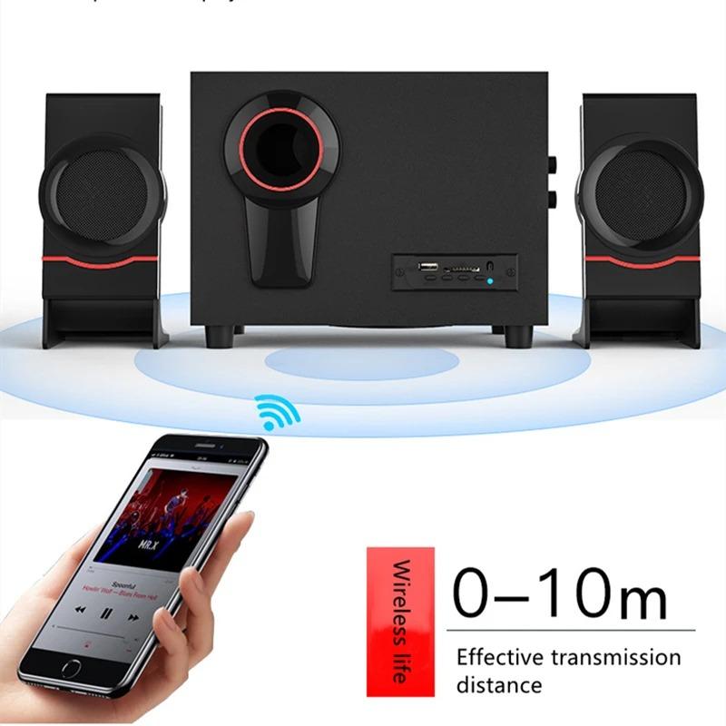2.1 Мультимедийная Bluetooth Аудиосистема Домашний Кинотеатр Объемный Звук Компьютер Активная Комбинация Деревянный Динамик AUX USB Кабель После Телевизора ПК