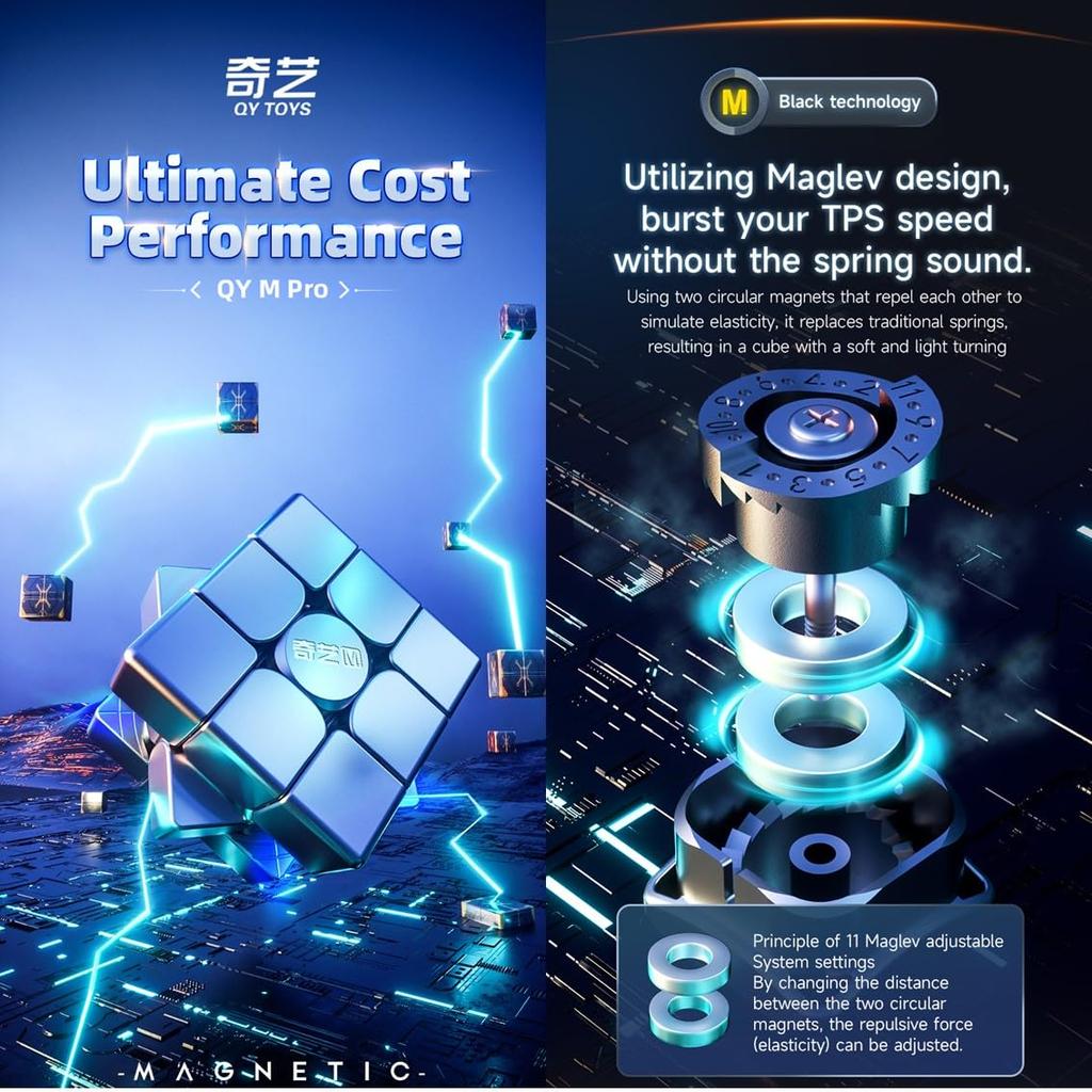 Kancharo QY M Pro Maglev [Pouch IncludedAuthentic] Magnetic Competition Cube (Stickerless, 3x3 Maglev)