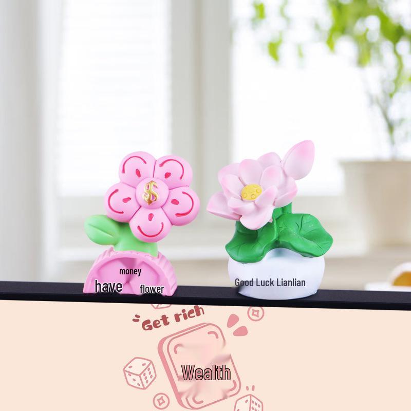 Fortune Tree Desktop Ornament: Cute Money Flower for Office Décor
