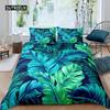 Palm Leaves Duvet Cover King Full Banana Leaves Bedding Set Hawaiian Tropical Leaves Green Branches 2/3pcs Polyester Quilt Cover