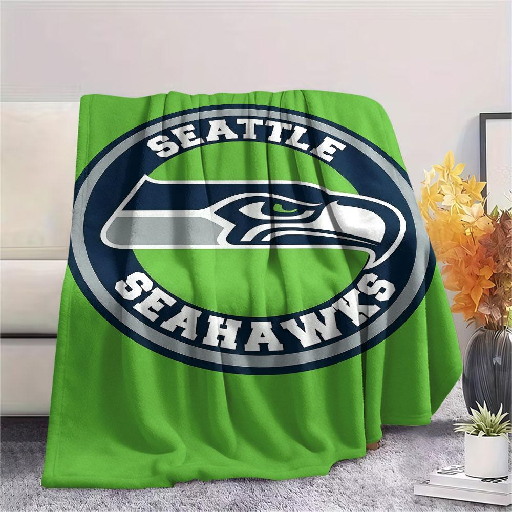 Фланелевое одеяло с принтом Seattle Seahawks, мягкий плед для спальни, дивана, стирающийся, фанатская атрибутика, отличный подарок.