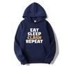 Толстовки Eat Sleep Clash Repeat 100% Чистый Хлопок Eat Sleep Repeat Кланы Видеоигры