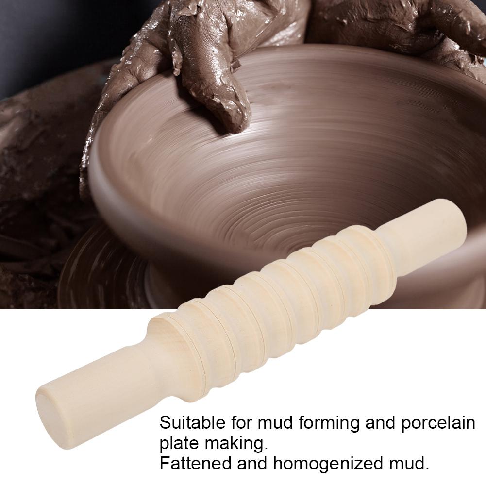 Rolling Stick Modeling Roller Pottery Tools Solid Wood Sculpture Kit Polished Craft CollectionStripe Type