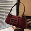 Vintage Velvet Armpit Bag for Ladies  Elegant Monochromatic Shoulder Bag  High-grade Bag  New Design