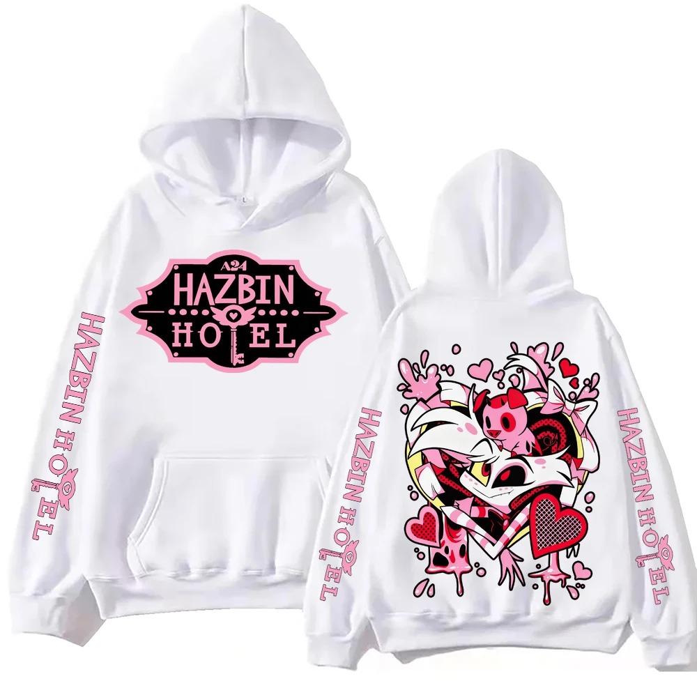 Худи Hazbin Hotel Angel Dust Мужское Женское Харадзюку С длинным рукавом Пуловер Топы Толстовка Подарок