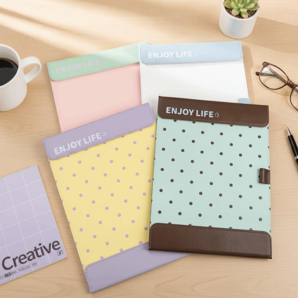 Colorful Polka Dot Pattern Clipboard Folder Document Clipboard Document Organization