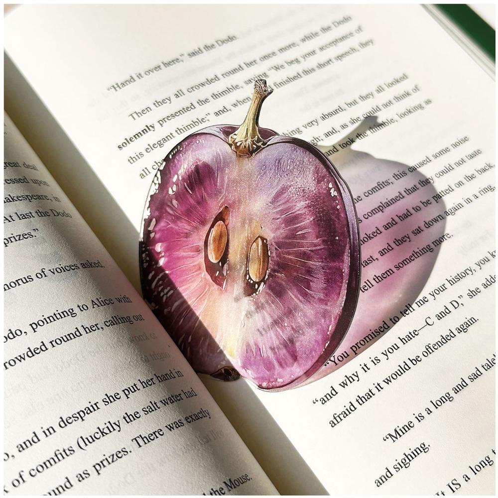 Premium Feeling Reading Mark Transparent Grape Tomato Bookmarks Simulation Bookmark  Student Gift