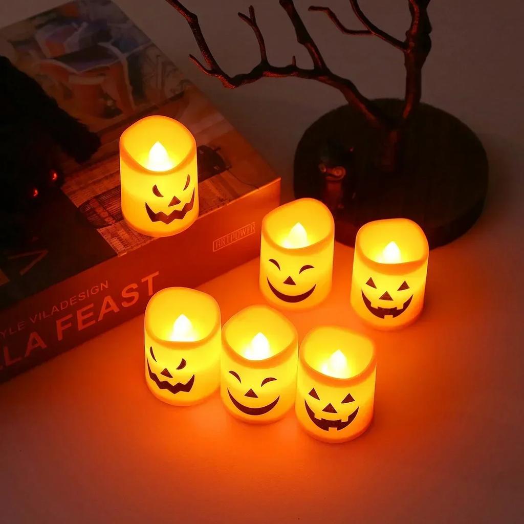 Halloween LED Candles Flameless Battery Operated Safe Tea Lights Indoor Home Decor Party Lights Fake Candles Decor Led Candle