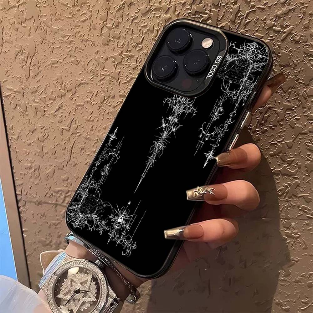 Готический Кибер Сигил Крест Цветной Чехол Для Телефона Для iPhone 17 16 15 14 13 12 11 Pro Max Plus Матовый Чехол