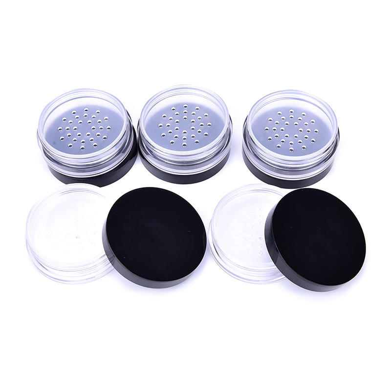Empty Refillable Cosmetic Jar Pot Loose Face Powder Sifter Case Powder Box