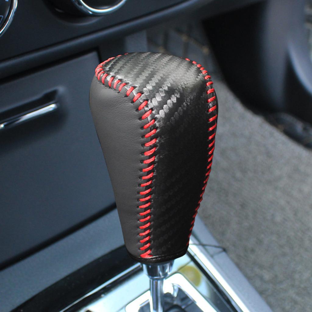 Car Gear Collars AT Leather Interior Gear Shift Knob Head Cover Wear-resistant Accessories Compatible for RAV4 2014-2019