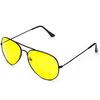 Солнцезащитные очки-авиаторы Dervin с желтыми линзами, серебристо-черной оправой для мужчин и женщин, для вождения/стрельбы — идеально подходят для любой погоды — комплект из 2 штук (Желтые линзы)