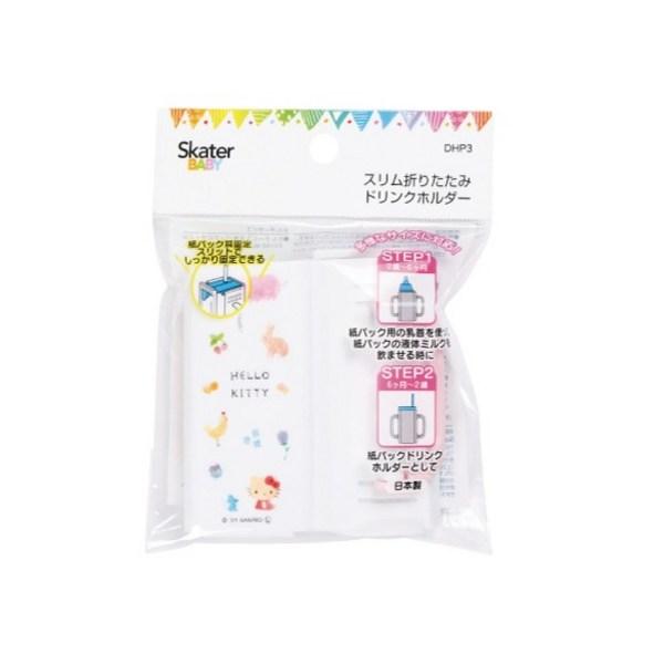 Skater Korea Baby's Jamie Loft Foldable Slim Pack Drink Holder Set of 2 Slim Kitty Forest + Hello Kitty, Mixed Colors, 1 Set